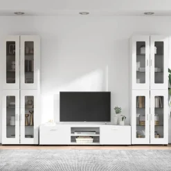vidaXL Tv-meubelset FLORIN 3 st Wit Bewerkt hout