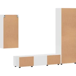 vidaXL Tv-meubelset FLORIN 3 st Wit Bewerkt hout