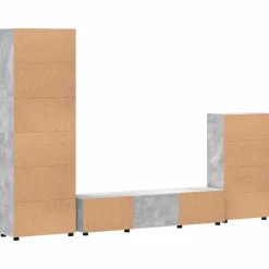 vidaXL Tv-meubelset FLORIN 3 st Beton Grijs Bewerkt hout