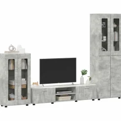 vidaXL Tv-meubelset FLORIN 3 st Beton Grijs Bewerkt hout