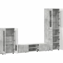 vidaXL Tv-meubelset FLORIN 3 st Beton Grijs Bewerkt hout