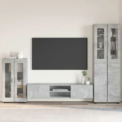 vidaXL Tv-meubelset FLORIN 3 st Beton Grijs Bewerkt hout