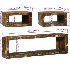 vidaXL Tv-meubelset 3 st Multikleur 100 x 30 x 32 cm