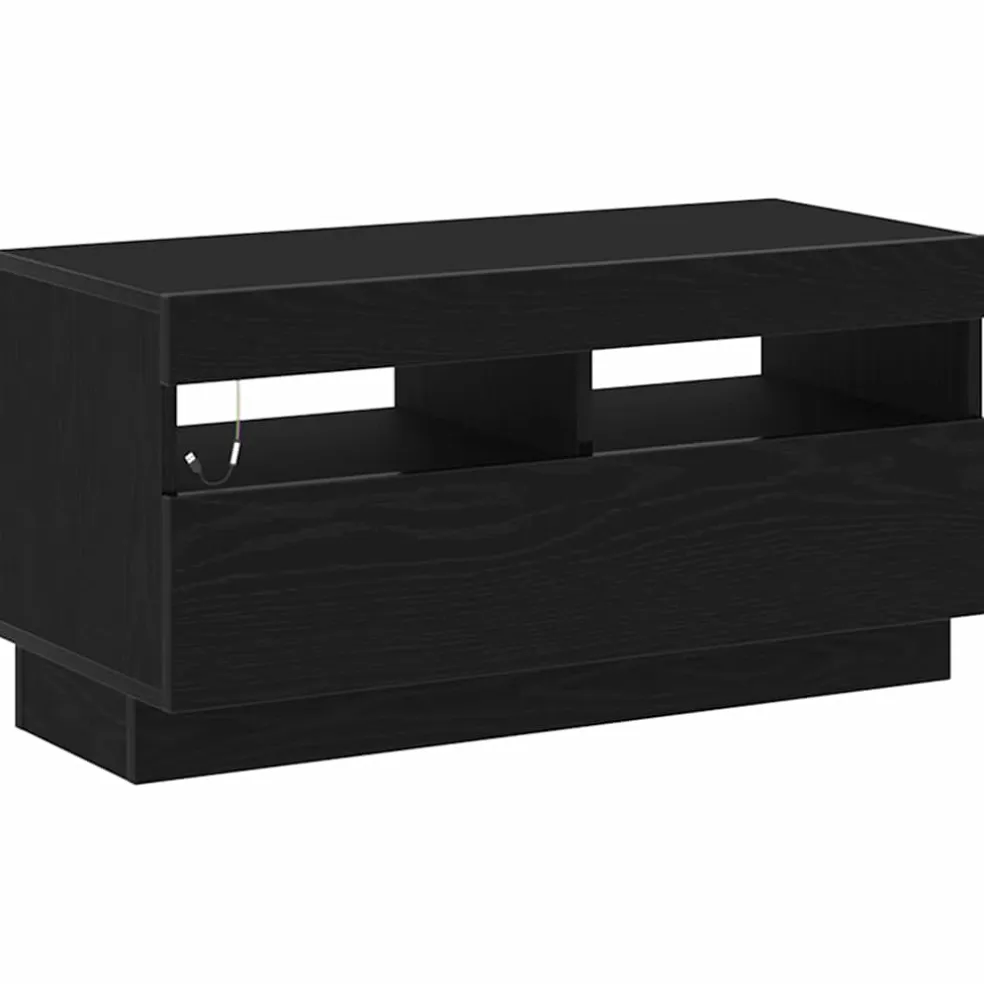 vidaXL Tv-meubelset 3 st Zwart Bewerkt hout