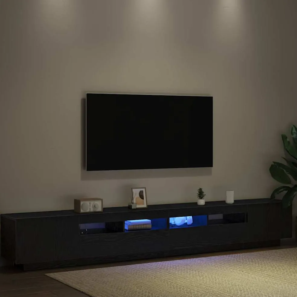 vidaXL Tv-meubelset 3 st Zwart Bewerkt hout
