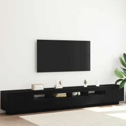 vidaXL Tv-meubelset 3 st Zwart Bewerkt hout