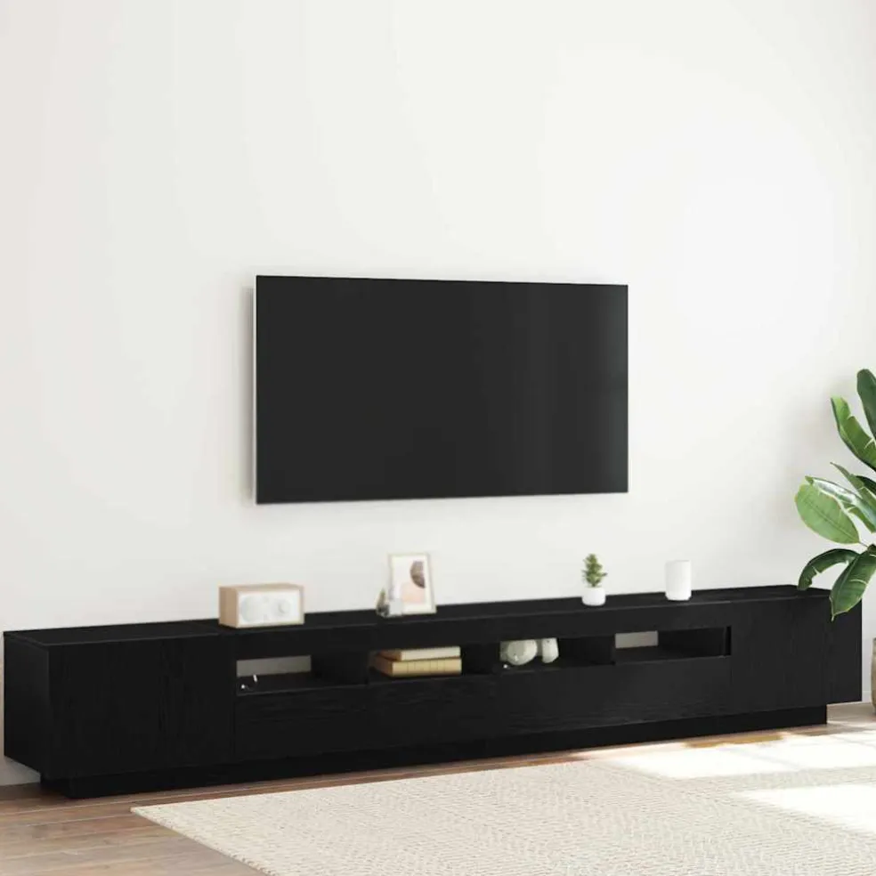 vidaXL Tv-meubelset 3 st Zwart Bewerkt hout