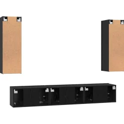 vidaXL Tv-meubelset 5 st Zwart Eiken Bewerkt hout
