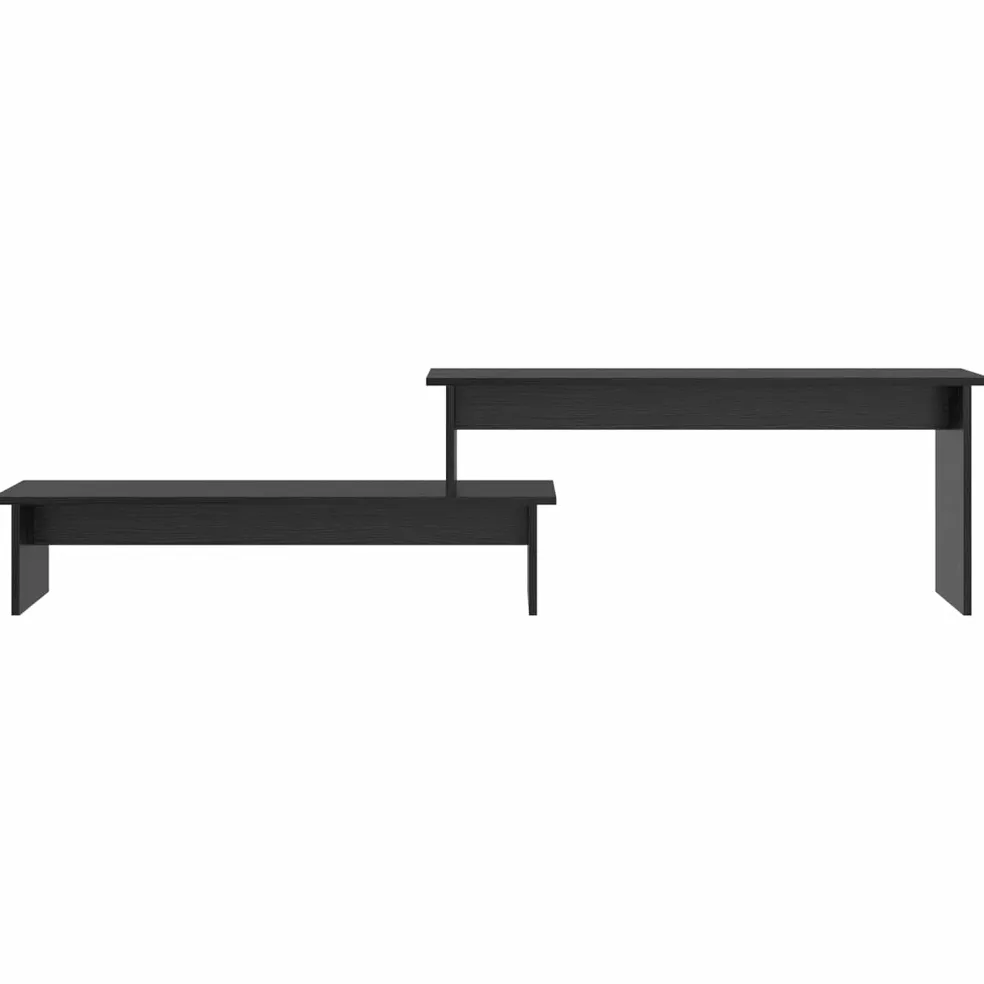 vidaXL Tv-meubelset 180,5 x 30 x 43 cm Zwart Eiken Bewerkt hout