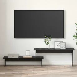 vidaXL Tv-meubelset 180,5 x 30 x 43 cm Zwart Eiken Bewerkt hout