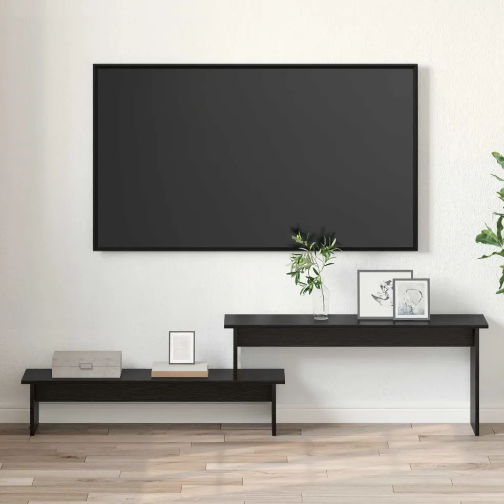 vidaXL Tv-meubelset 180,5 x 30 x 43 cm Zwart Eiken Bewerkt hout