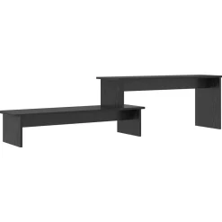 vidaXL Tv-meubelset 180,5 x 30 x 43 cm Zwart Eiken Bewerkt hout