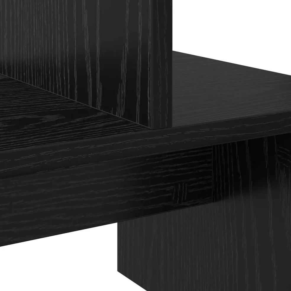 vidaXL Tv-meubelset 180,5 x 30 x 43 cm Zwart Eiken Bewerkt hout