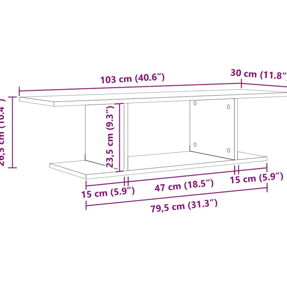 vidaXL Tv-meubelset 103 x 30 x 26,5 cm Zwart Bewerkt hout