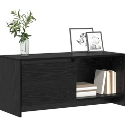 vidaXL Tv-meubelset 90 x 35 x 40 cm Zwart Eiken Bewerkt hout