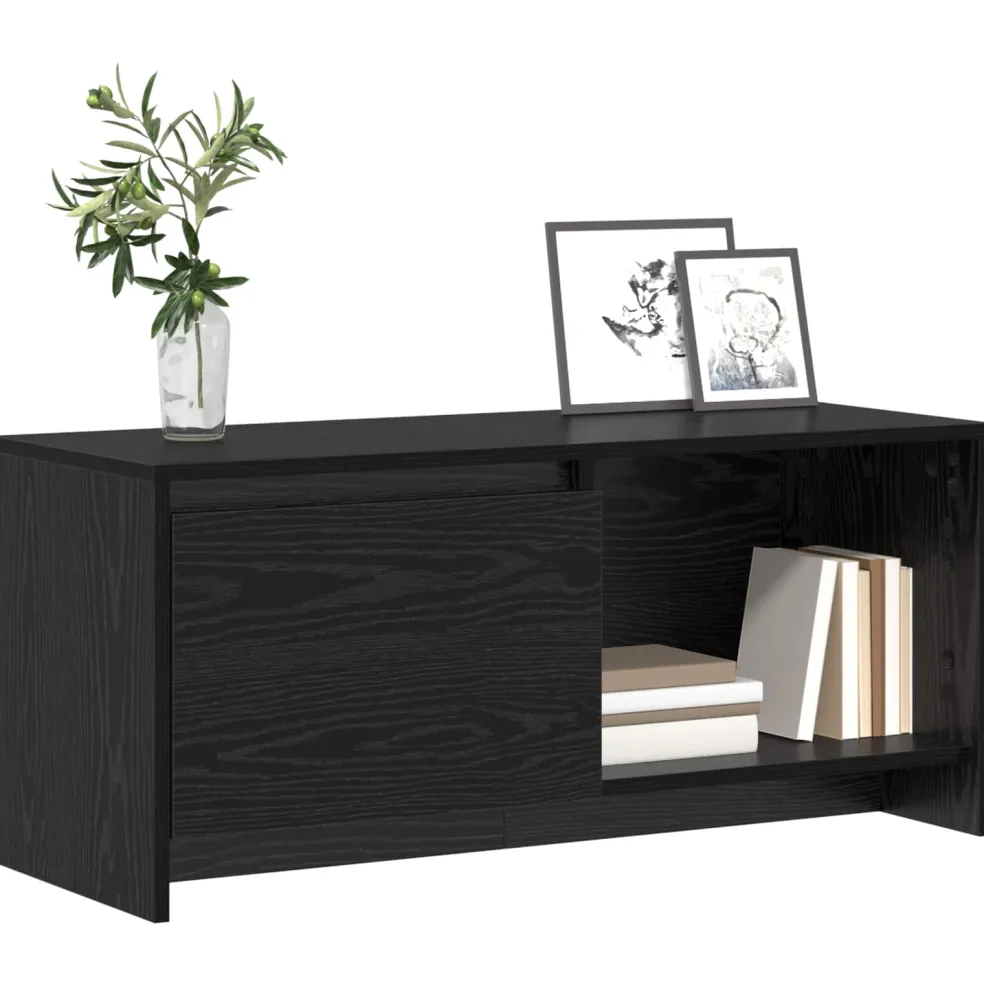 vidaXL Tv-meubelset 90 x 35 x 40 cm Zwart Eiken Bewerkt hout