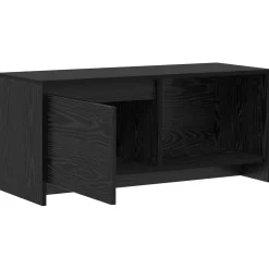 vidaXL Tv-meubelset 90 x 35 x 40 cm Zwart Eiken Bewerkt hout