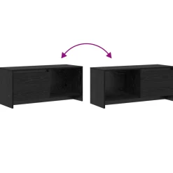 vidaXL Tv-meubelset 90 x 35 x 40 cm Zwart Eiken Bewerkt hout