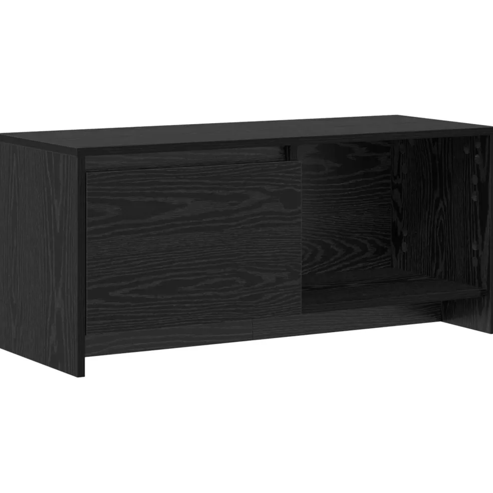 vidaXL Tv-meubelset 90 x 35 x 40 cm Zwart Eiken Bewerkt hout