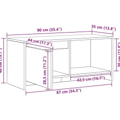 vidaXL Tv-meubelset 90 x 35 x 40 cm Zwart Eiken Bewerkt hout