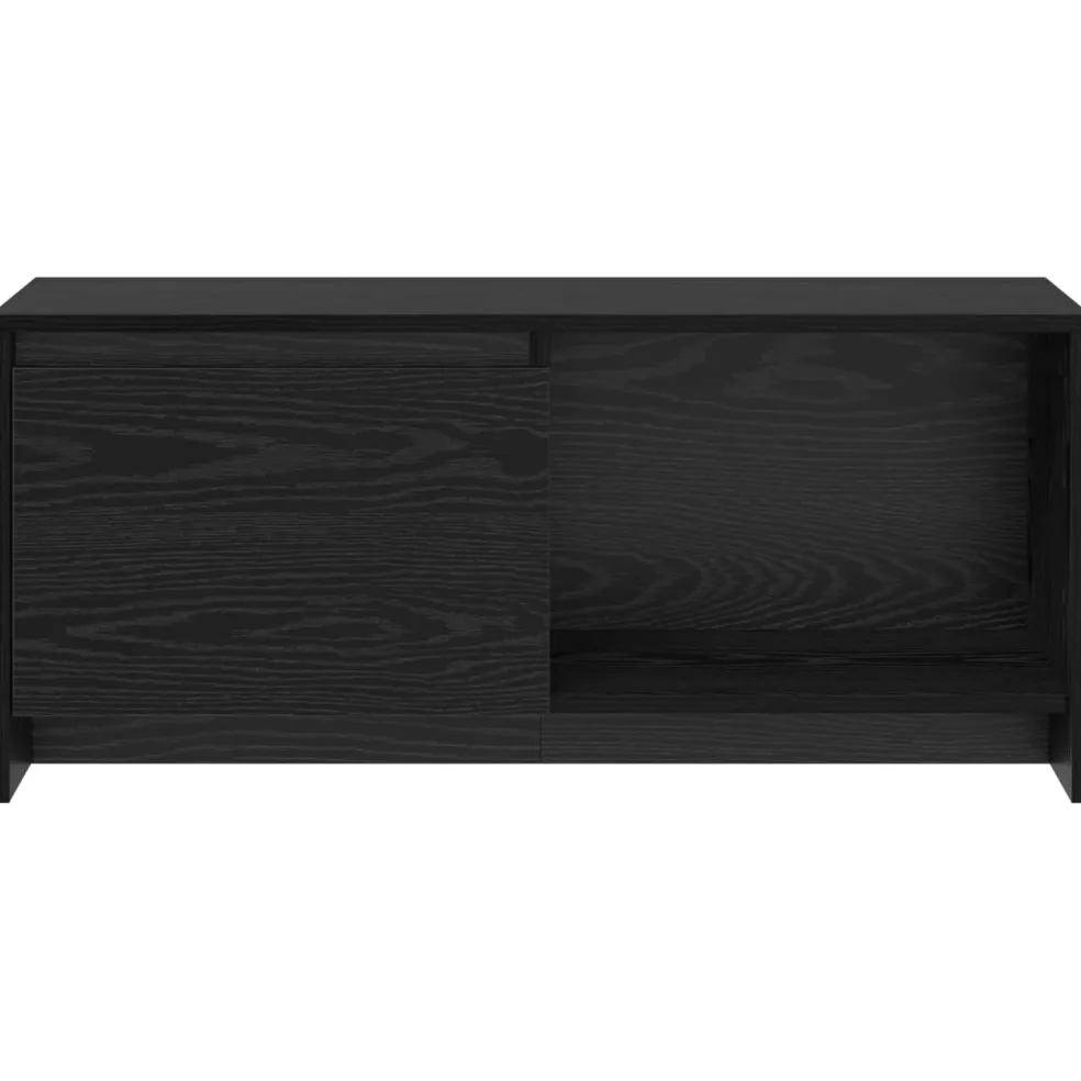 vidaXL Tv-meubelset 90 x 35 x 40 cm Zwart Eiken Bewerkt hout
