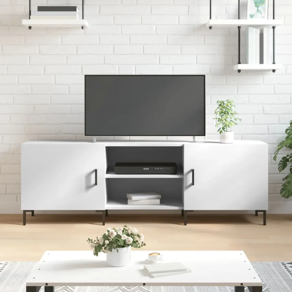 vidaXL Tv-meubel 150x30x50 cm bewerkt hout wit