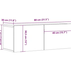vidaXL Tv-meubel 80x30x30 cm bewerkt hout sonoma eikenkleurig