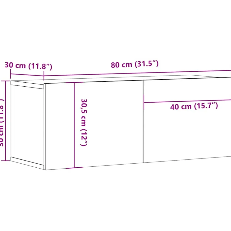vidaXL Tv-meubel 80x30x30 cm bewerkt hout sonoma eikenkleurig