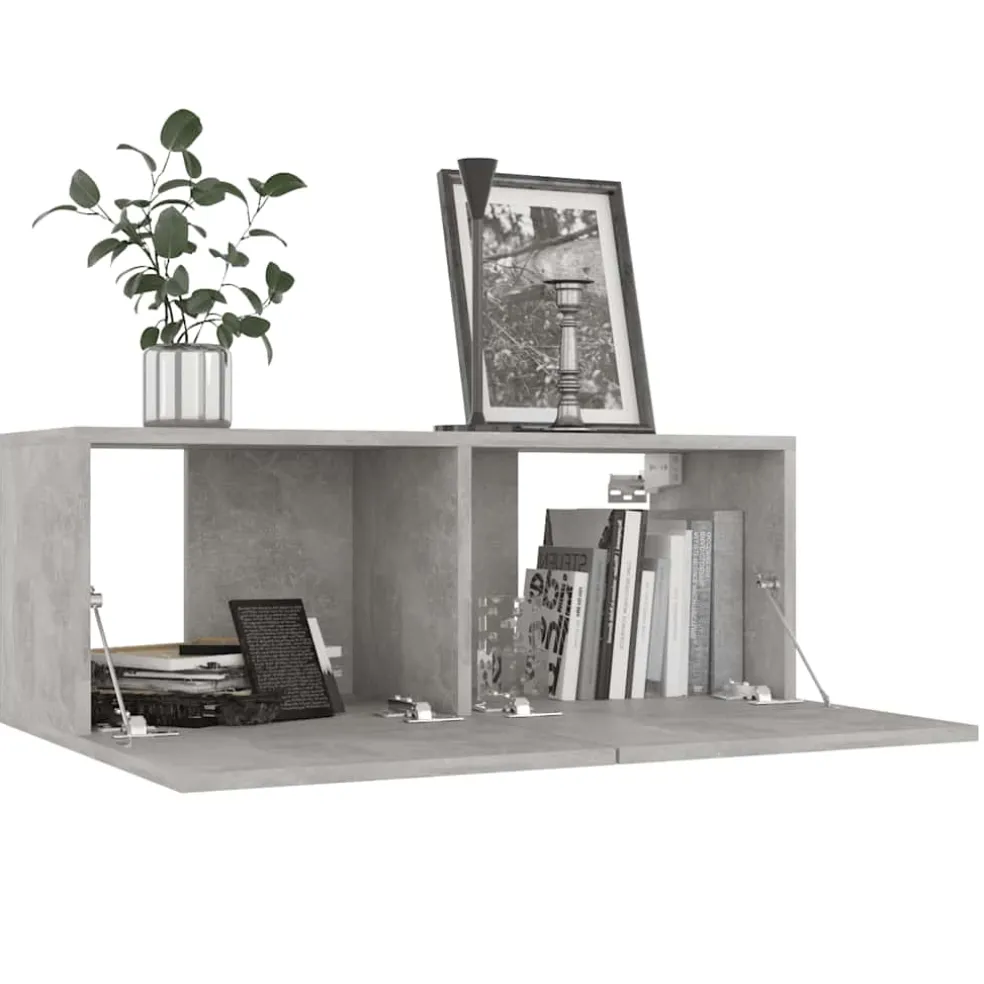vidaXL Tv-meubel 80x30x30 cm bewerkt hout betongrijs
