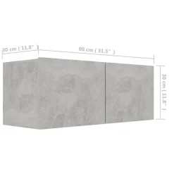 vidaXL Tv-meubel 80x30x30 cm bewerkt hout betongrijs