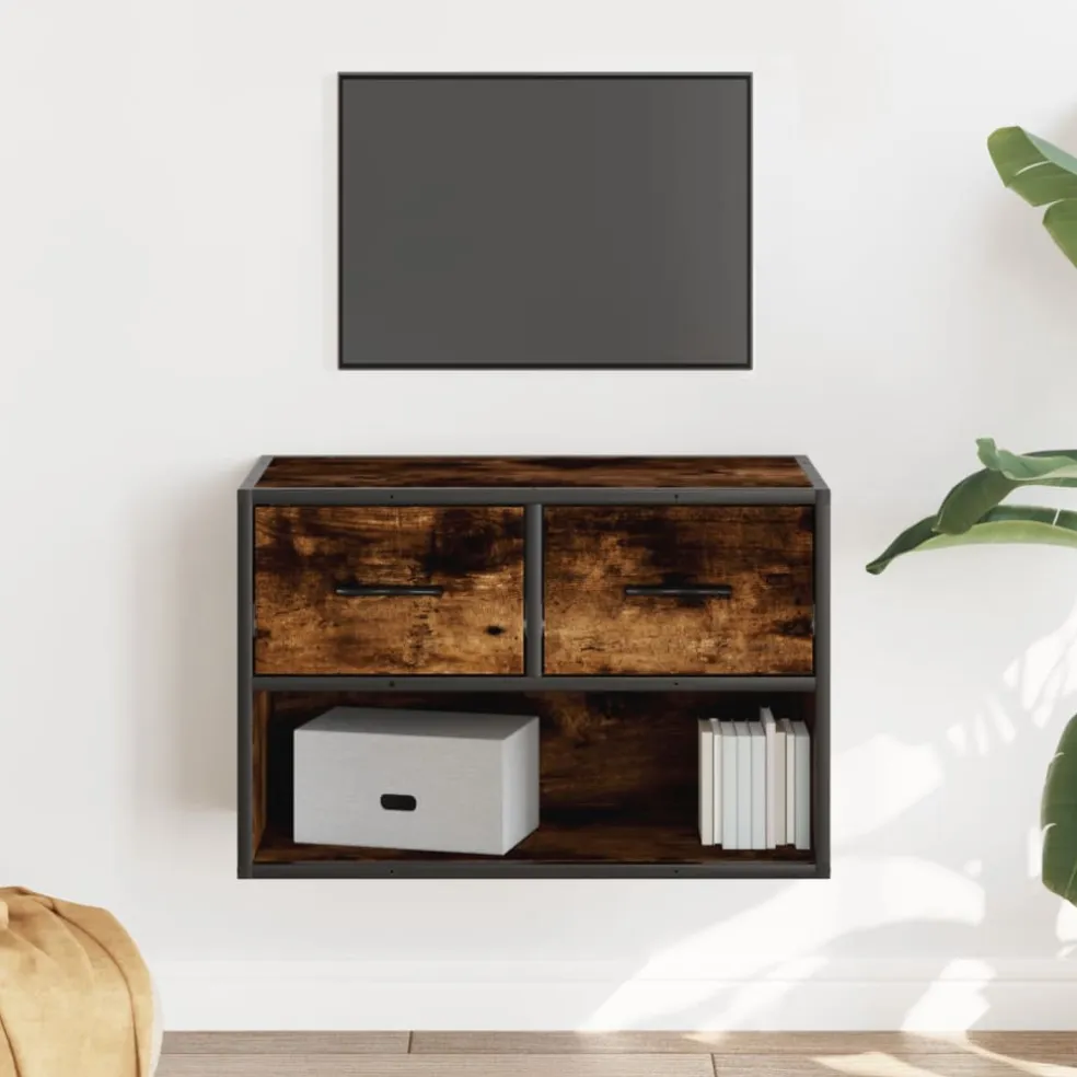 vidaXL Tv-meubel 100x35x40 cm bewerkt hout betongrijs