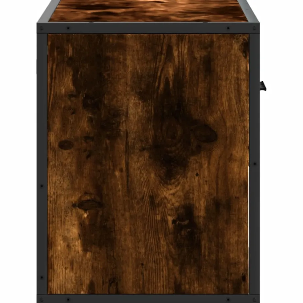 vidaXL Tv-meubel 60x31x39,5 cm bewerkt hout metaal gerookt eikenkleur