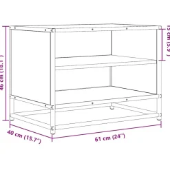 vidaXL Tv-meubel 61x40x46 cm bewerkt hout metaal bruin eikenkleur