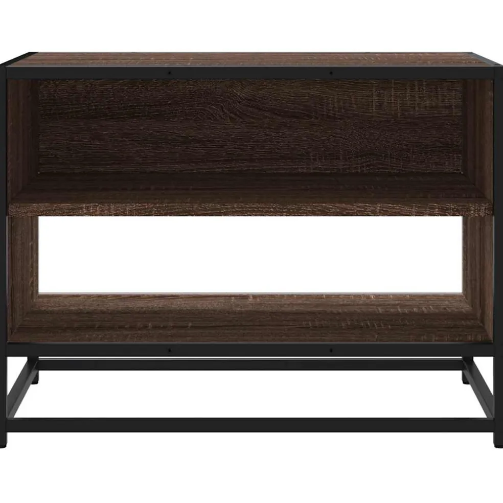 vidaXL Tv-meubel 61x40x46 cm bewerkt hout metaal bruin eikenkleur