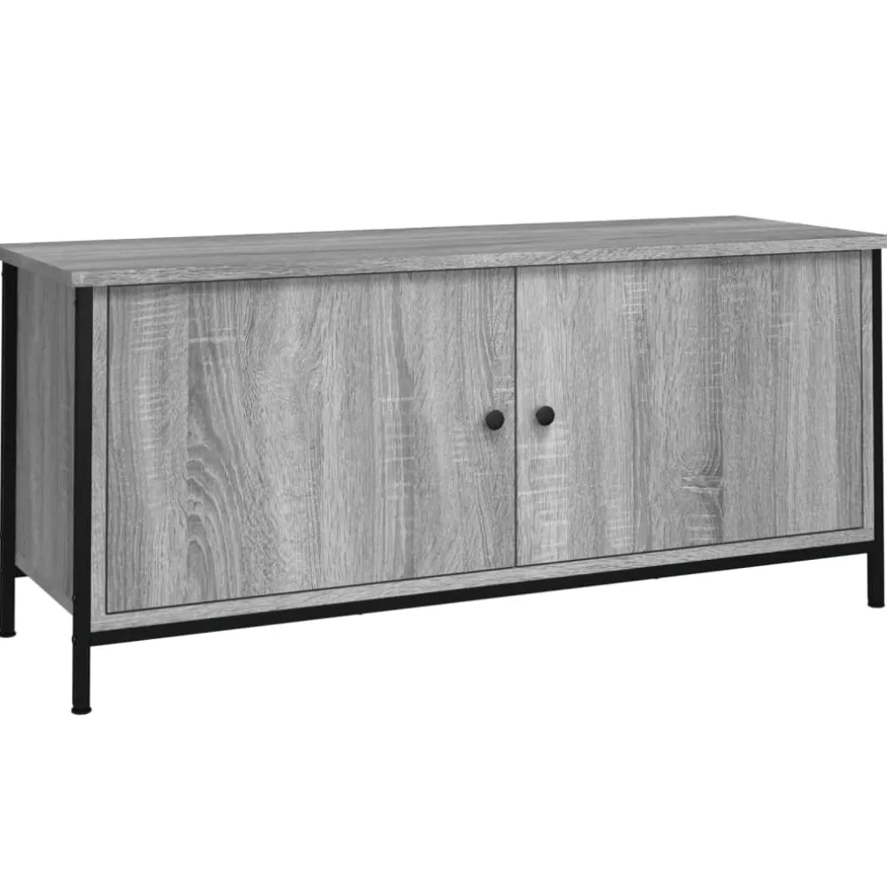 vidaXL Tv-meubel 102x35x45 cm bewerkt hout grijs sonoma eikenkleurig