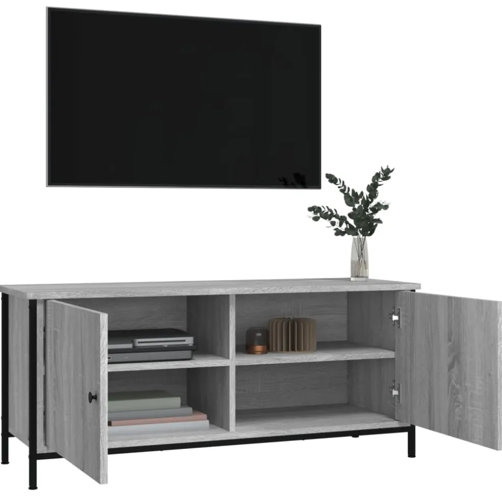 vidaXL Tv-meubel 102x35x45 cm bewerkt hout grijs sonoma eikenkleurig