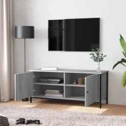 vidaXL Tv-meubel 102x35x45 cm bewerkt hout grijs sonoma eikenkleurig
