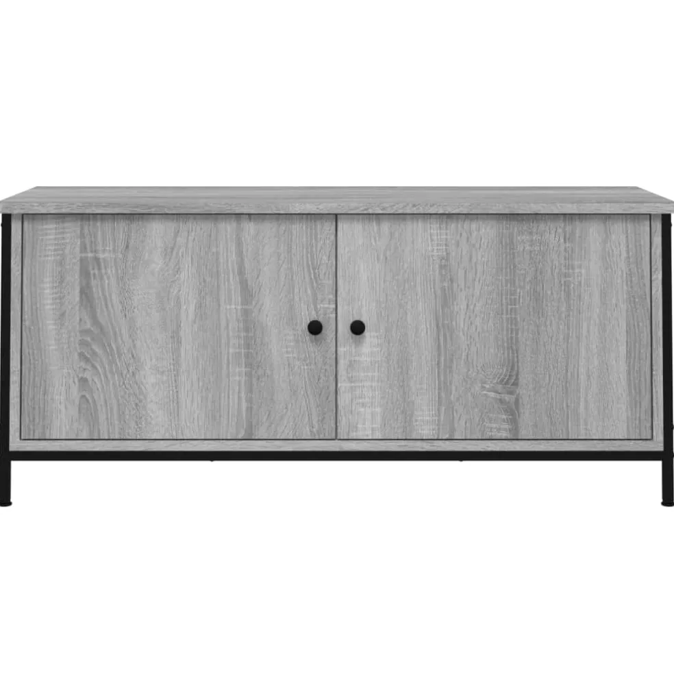 vidaXL Tv-meubel 102x35x45 cm bewerkt hout grijs sonoma eikenkleurig