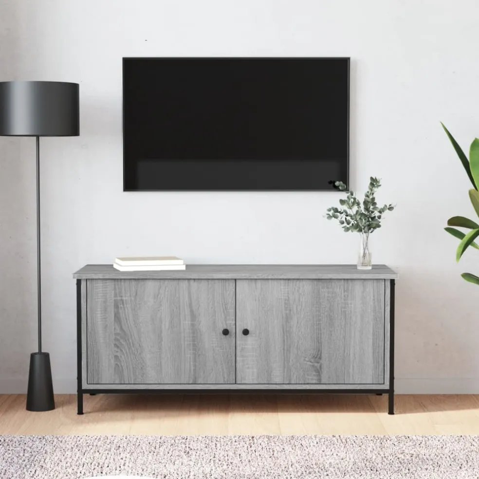vidaXL Tv-meubel 102x35x45 cm bewerkt hout grijs sonoma eikenkleurig