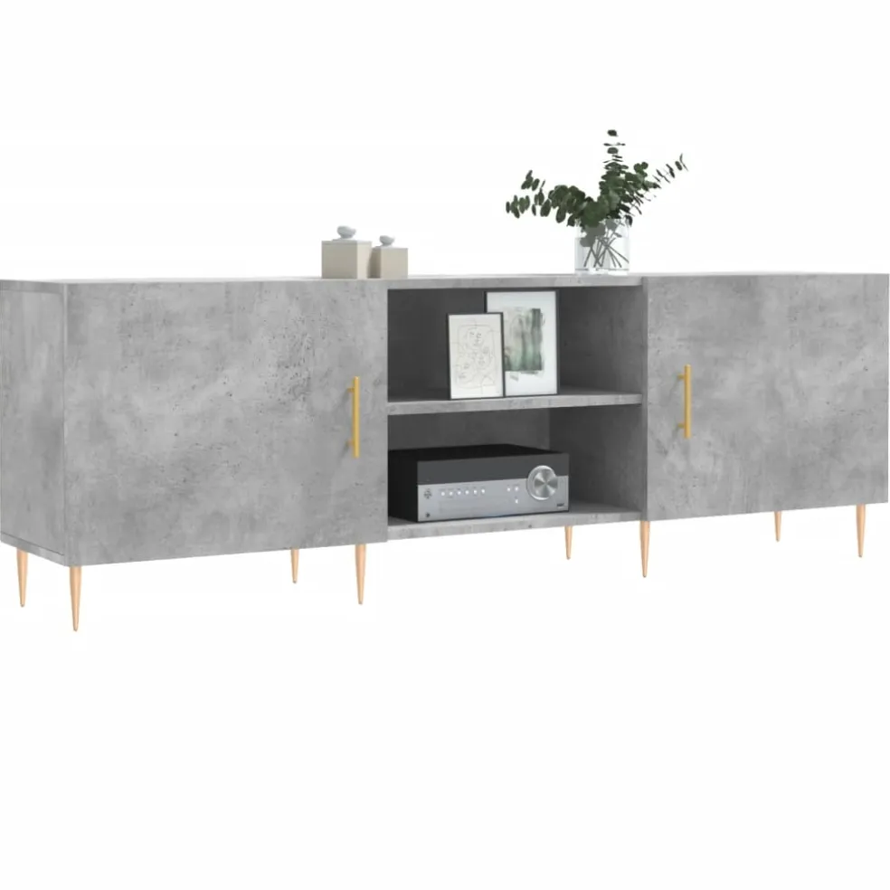 vidaXL Tv-meubel 150x30x50 cm bewerkt hout betongrijs
