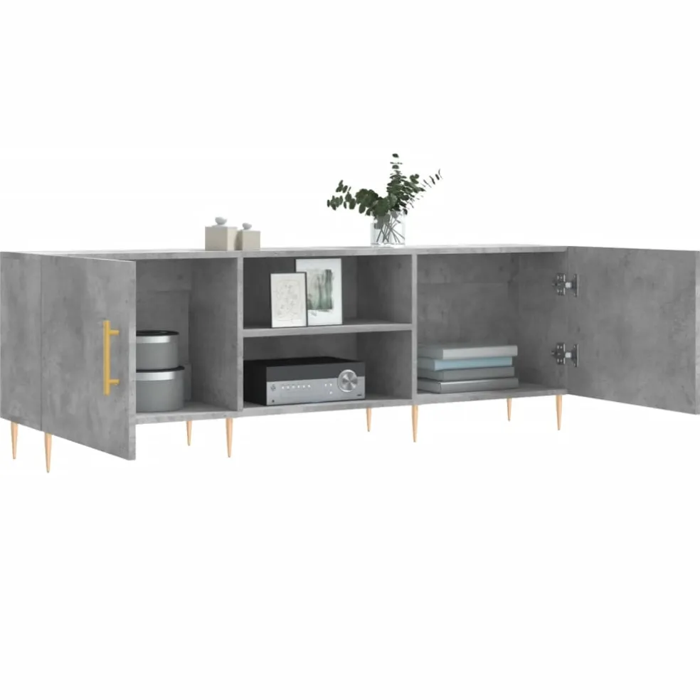 vidaXL Tv-meubel 150x30x50 cm bewerkt hout betongrijs