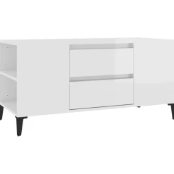 vidaXL Tv-meubel 102x44,5x50 cm bewerkt hout hoogglans wit