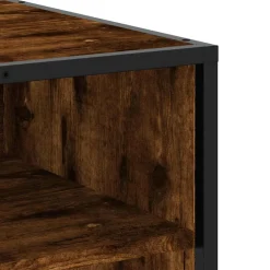 vidaXL Tv-meubel 61x40x46 cm bewerkt hout metaal gerookt eikenkleurig