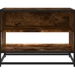 vidaXL Tv-meubel 61x40x46 cm bewerkt hout metaal gerookt eikenkleurig