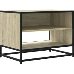 vidaXL Tv-meubel 61x40x46 cm bewerkt hout metaal sonoma eikenkleurig