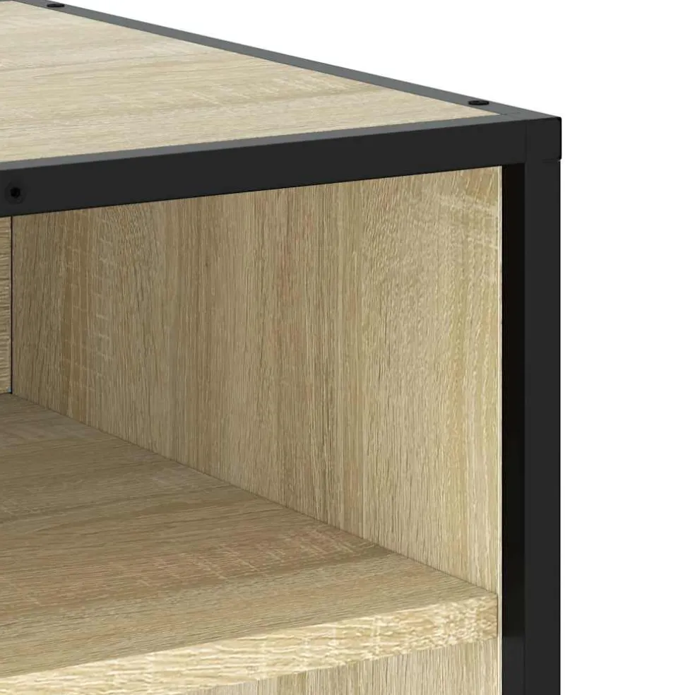 vidaXL Tv-meubel 61x40x46 cm bewerkt hout metaal sonoma eikenkleurig
