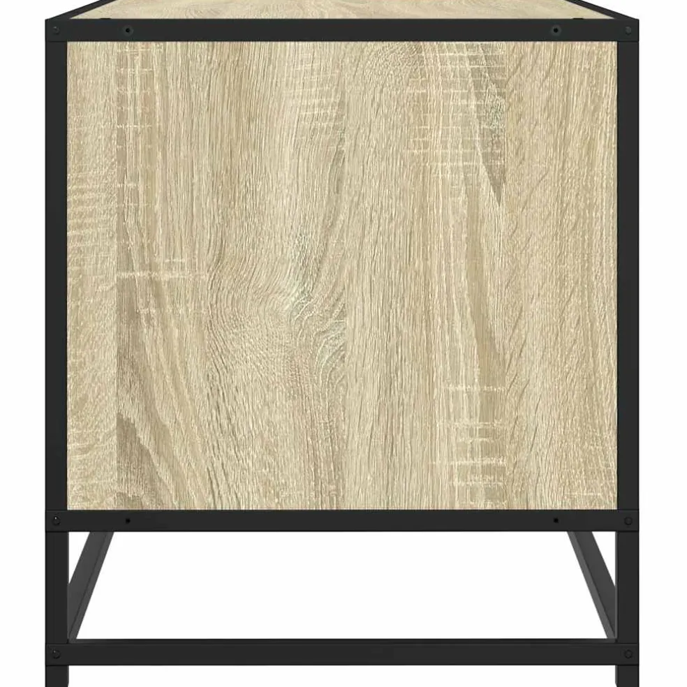 vidaXL Tv-meubel 61x40x46 cm bewerkt hout metaal sonoma eikenkleurig