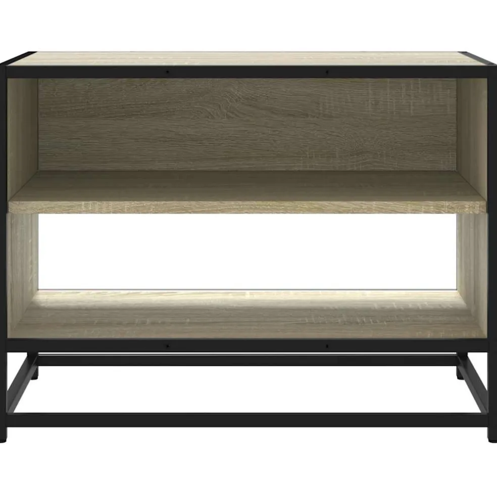 vidaXL Tv-meubel 61x40x46 cm bewerkt hout metaal sonoma eikenkleurig