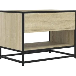 vidaXL Tv-meubel 61x40x46 cm bewerkt hout metaal sonoma eikenkleurig