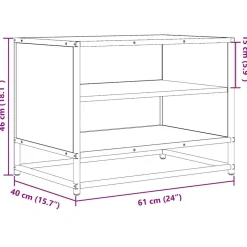 vidaXL Tv-meubel 61x40x46 cm bewerkt hout metaal sonoma eikenkleurig